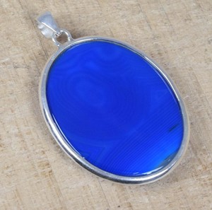 Colgante de Ágata Azul de Botsuana, Plata de Ley 925, Hecho a Mano, Joyería Clásica Bohemia con Piedras Preciosas, Regalo Elegante para Mujeres y Niñas - Product Image 3