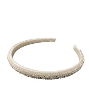 ที่คาดผมแฮนด์เมดทำจากผ้าไหมสายแบบไฮบริดและคริสตัลสำหรับเจ้าสาว - Product Image 1