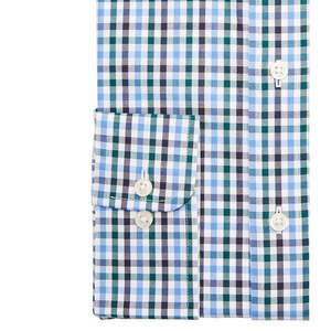 Camicia Classica da Uomo in Popeline Blu Navy a Quadretti, Vestibilità Regolare, Resistente alle Pieghe, Colletto con Bottoni, Taglie 32-33 - Product Image 2