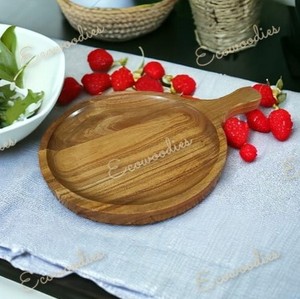 เขียงไม้สำหรับทำพิซซ่าแบบคลาสสิกถาดไม้สำหรับทำพิซซ่าพร้อมที่จับสำหรับหั่นขนมปังด้วยมือ - Product Image 1