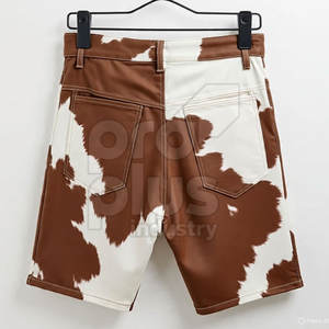 Premium Genuine Cowhide <b>Leather</b> <b>Shorts</b> Solid Casual Eco-Friendly Quick Dry Breathable Stylish Fit <b>for</b> Men and <b>Women</b> - Product Image 2