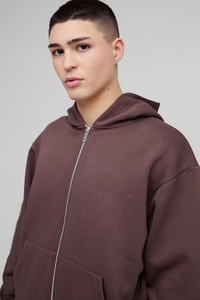 ชุดวอร์มมีซิปสำหรับผู้ชายกางเกงผ้าคอตตอนเฟรนช์เทอร์รี่ไม่มีแขนเสื้อ100% มีฮู้ดและซิปหน้าโอเวอร์ไซส์ - Product Image 6