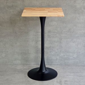 Contemporary Design Square Bar <b>Table</b> 60cm Tulip Style with Iron Legs and Rubber Wood-BB020 - Product Image 2