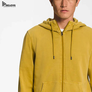 Sweat à capuche unisexe personnalisé pour homme avec fermeture éclair, broderie, 100% coton, respirant, anti-rétrécissement, 400GSM, sweat à capuche lourd avec fermeture éclair - Product Image 6