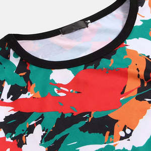 Vente en gros 100% coton T-shirt camouflage kaki pour homme respirant et anti-boulochage imprimé OEM personnalisé sur tissu tricoté - Product Image 3
