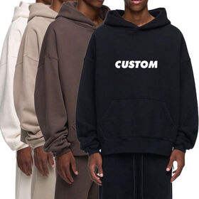 OEM personnalisé unisexe sweats à capuche sans poches double en ligne sweat à capuche femmes français éponge poids lourd hommes sweats à capuche surdimensionnés - Product Image 5