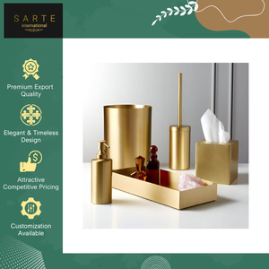 สินค้าใหม่มาแล้ว ชุดอุปกรณ์ห้องน้ำห้าชิ้น คุณภาพสูง หรูหรา เป็นมิตรกับสิ่งแวดล้อม รับทำแบรนด์เฉพาะ  ทองเหลืองโบราณ - Product Image 4