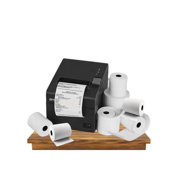 Termal kağıt rulosu yazıcı makinesi fiyat yüksek kaliteli termal kağıt temizle baskı beyaz renk yazarkasa kağıt fabrika