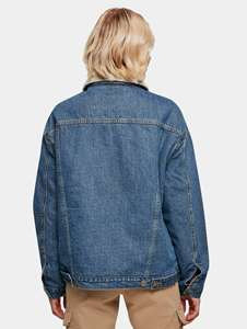 Veste en jean délavée bleu clair au design unique pour femmes avec doublure en Sherpa et fermeture à boutons conçue pour les femmes pour un confort en toutes saisons - Product Image 2