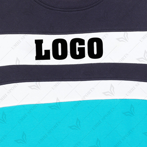 เสื้อสเวตเชิ้ตผู้ชายสไตล์วินเทจ ลายบล็อกสี ผ้าฟลีซผสมผ้าฝ้าย 100% คอกลม แขนจั๊ม  ใส่สบายสำหรับฤดูหนาว  รับสกรีนโลโก้ - Product Image 4