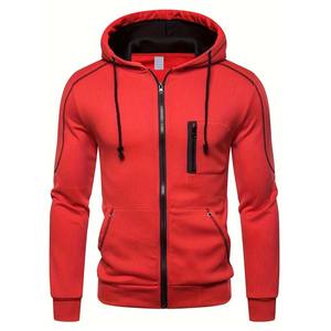 2024 personnalisé hommes de haute qualité 100% coton 340G pull à capuche polaire pleine fermeture éclair doublé intérieur uni Logo Design anti-rétrécissement - Product Image 4