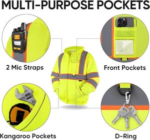 Veste de sécurité personnalisée chaude et coupe-vent ingénierie haute visibilité vestes de sécurité réfléchissantes haute visibilité Softshell - Product Image 3