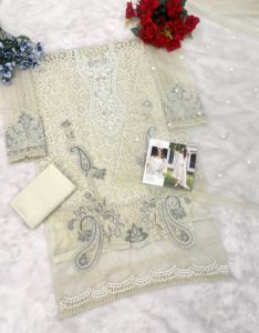 Nuevo Dhwaja Export Multi Color Diseñador paquistaní Formal Traje sin costuras Colección Organza Bordado Secuencia Corte Trabajo Moti - Product Image 3