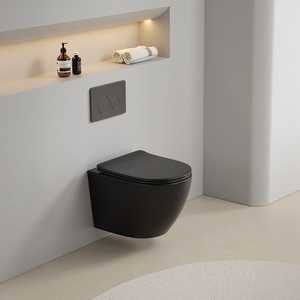 Juego de Accesorios Sanitarios Forl Matt Black para Colgar en la Pared, Incluye Asiento de Inodoro - Product Image 2