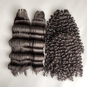 Best Vietnamese Human Hair Weft Hair <b>Extensions</b> Natural Color Loose Deep Wave, Water <b>Curly</b> Hair Bouncy Shiny - Product Image 1