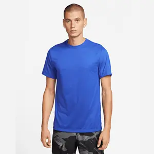 Jersey Stof Voelt Zacht En Soepel Ontspannen Standaard Fit Geribbelde Halsband 100% Polyester Spel Koninklijke Heren Fitness T-Shirt