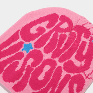 Nouveau Design Grande Lettre Logo Imprimé Partout Bonnet En Tricot Jacquard Bonnet D'hiver Bonnet Crâne En Tricot Acrylique Gravity Visions Bonnet - Product Image 4