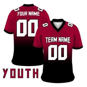 Venta al por mayor de camisetas de fútbol americano para hombres con logotipo personalizado, ropa deportiva transpirable con cuello en V, manga corta, opciones de talla grande disponibles - Product Image 1