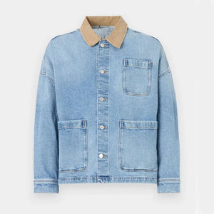 Chaqueta de Mezclilla de Algodón de Alta Calidad para Hombre, Chaqueta de Mezclilla Moderna al por Mayor, Servicio de Logotipo de Marca Personalizado con Costuras Reforzadas - Product Image 5