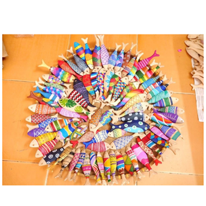 Traditional handcrafted wooden fish sculpture perfect for enhancing the natural charm of <b>vintage</b> inspired home decor - Product Image 3