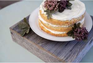 Support à gâteau en bois | 15 "x 15" | Gris patiné | Présentoir à Dessert de mariage en bois rustique | Support à Cupcake Vintage | Ferme - Product Image 5