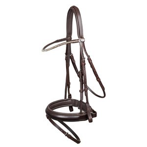 Brida de caballo de cuero genuino con equipo de caballo Renis inteligente de goma para montar en stock a la venta - Product Image 6