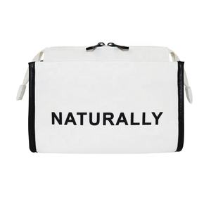 New Arrival White Color <b>Recycled</b> Cotton Canvas Cosmetic <b>Bag</b> for Daily Use - Product Image 1