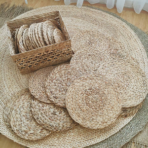 พรม/แผ่นรองผักตบชวาทำมือฟางน้ำปรับแต่งได้ - Product Image 3