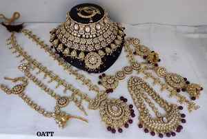 TRADITIONAL & FANCY ANTIQUE DESIGNER BRIDAL <b>JEWELLERY</b> GOLD PLATED and CZ ZIRCON BRIDAL <b>WEDDING</b> NECKLACE <b>SET</b> and FORWOMEN & GIRL - Product Image 2