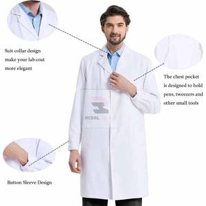 เสื้อโค้ทแขนยาวสำหรับโรงพยาบาลเสื้อโค้ทแขนยาวปรับแต่งโลโก้ได้ตามต้องการ - Product Image 3