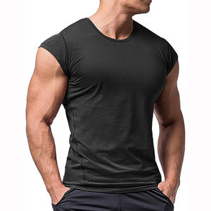 Men's Casual Sports T-Shirt 95% Polyester 5% Spandex Gym <b>Short</b>-<b>Sleeved</b> <b>Sweatshirt</b> Soft Fitness Wear - Product Image 2