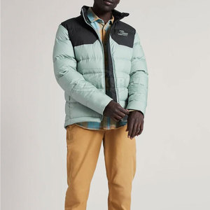 2024 hommes haute rue Style bulle veste couleur unie décontracté hiver col montant coupe-vent avec motif de lettre - Product Image 2