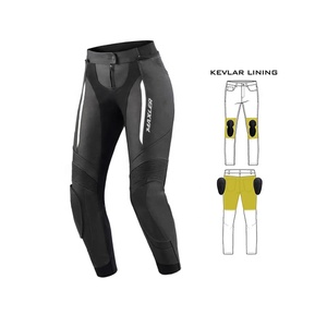 Pantalon de motard en cuir pour homme, haute qualité, très demandé, coupe droite mi-haute, fermeture boutonnée, noir foncé, épais, équipement de protection pour moto - Product Image 1