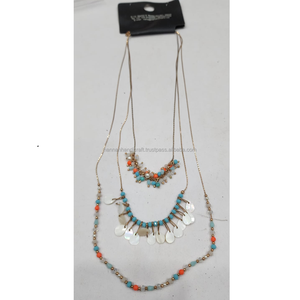 Colliers en perles de résine écologiques, peints à la main, personnalisés, faits à la main, bijoux pour femmes, dames, filles, fabriqués en Inde HH-01234 - Product Image 4