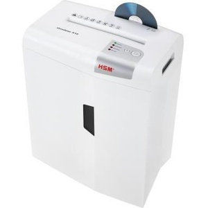 White/Silver HSM X10 P-4 Particle Cut Shredder for <b>Paper</b> Staples <b>Paper</b> Clips Credit Cards CDs/DVDs - Product Image 5
