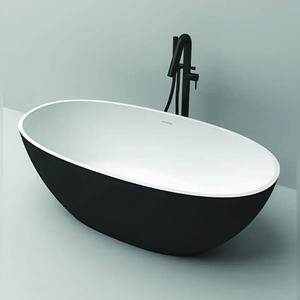 Baignoire autoportante en acrylique JBT01009ABW ELENA 170 cm noir et blanc, vente directe d'usine, achat en gros, livraison mondiale - Product Image 1