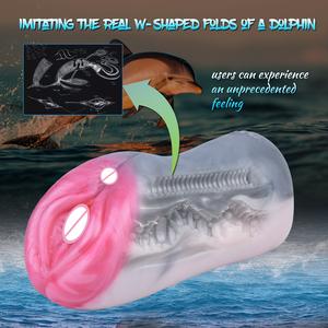 YOCY Alat Masturbasi Pria Bentuk Lumba-lumba, <span class=keywords><strong>Cup</strong></span> Realistis untuk Anal dan Vagina, Manual Penis <span class=keywords><strong>Stroker</strong></span> dengan Lubang Ganda, Mainan Seks untuk Pria - Product Image 2