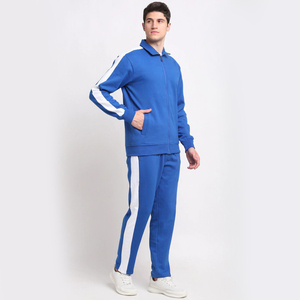 2024 unisexe fermeture éclair gymnastique course costume XXL col montant manteau pantalons de survêtement Jogging ensemble imprimé côté rayures respirant polaire pour - Product Image 1