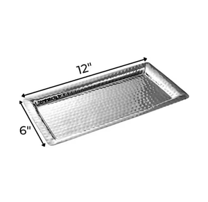 Elegante Bandeja Rectangular Clásica de Acero Inoxidable Ecológica Diseñada para Hoteles, Restaurantes, Bodas y Eventos Formales - Product Image 1