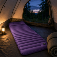 Matelas de camping gonflable compact en TPU avec oreiller et pompe à pied, cellules alvéolées, lit d'air individuel pour la randonnée et les voyages