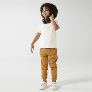 Street Style Jogger Pants Brown Color Cotton Polyester Made Comfortable Kids <b>Trousers</b> With Elastic Waste And <b>Drawstring</b> Closure - Product Image 6