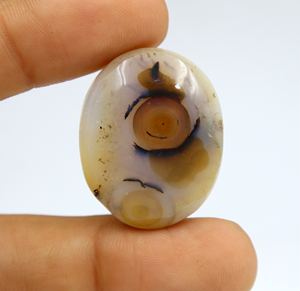 Cabujón de Ágata Natural, Corte Ovalado, Liso, 32X25X9MM, Piedra Preciosa para Joyería - Product Image 1