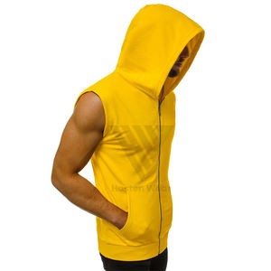 High Quality Perfect Summer Wear <b>Sleeveless</b> <b>Hoodies</b> Men Gym Sportswear Pullover Tank Top <b>Hoodies</b> For Hot Sale - Product Image 6