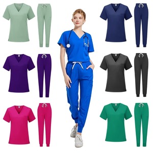 Premium femmes gommages médicaux col en v chirurgien orthopédique vêtements de travail Slim Fit infirmière uniforme Durable dentiste vétérinaire vêtements de travail 101 - Product Image 2