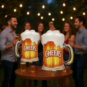 Globos de aluminio con diseño de taza de cerveza, 27x40cm, decoraciones para fiestas con diseño de brindis - Product Image 3