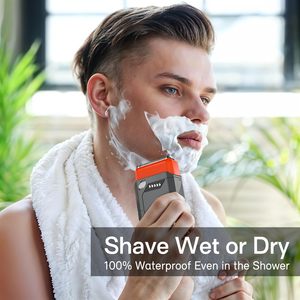 Rasoir électrique rechargeable USB-C, portable, sans fil, étanche, outil de soin du visage avec étui de voyage et tête de rechange IPX7 - Product Image 4