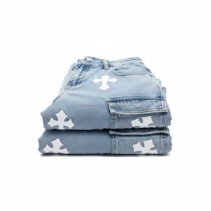 กางเกงยีนส์ทรงหลวมสไตล์ Y2K สำหรับผู้หญิง - กางเกงคาร์โกเอวสูงทรงหลวมพร้อมแถบปะติดและริบบิ้นผูกเชือก ผู้ผลิต OEM - Product Image 6