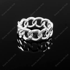 Handmade 925 Sterling <b>Dainty</b> Jewelry Cute and Trendy 925 Sterling Silver Chain <b>Ring</b> for Wedding - Product Image 2