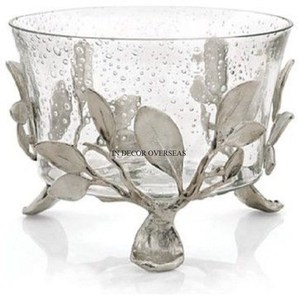 Plaqué or Feuilles Designer Texture Martelée Argent Brillant Poli Forme Ronde Premium Qualité Métal Fait Bol Au Meilleur Prix - Product Image 6