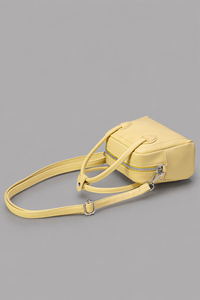 Custom Logo Women's Yellow <b>Mini</b> Handbag Vegan Leather Boston Purse Crossbody Tote Bag - Product Image 4